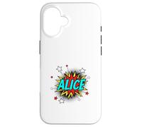Funny Personalized Name Comic Pop Art Superhero Alice Case for iPhone 16