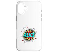 Funny Personalized Name Comic Pop Art Superhero Alice Case for iPhone 16 Plus