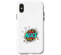 Funny Personalized Name Comic Pop Art Superhero Alice Case for iPhone X/XS