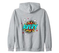 Funny Personalized Name Comic Pop Art Superhero Avery Zip Hoodie