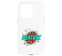Funny Personalized Name Comic Pop Art Superhero Beatrix Case for iPhone 15 Pro