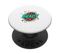 Funny Personalized Name Comic Pop Art Superhero Brady PopSockets Adhesive PopGrip