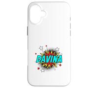 Funny Personalized Name Comic Pop Art Superhero Davina Case for iPhone 16 Plus