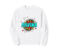 Funny Personalized Name Comic Pop Art Superhero Davina Sweatshirt