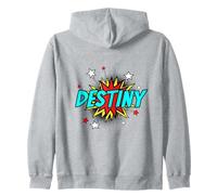 Funny Personalized Name Comic Pop Art Superhero Destiny Zip Hoodie