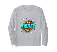 Funny Personalized Name Comic Pop Art Superhero Ember Long Sleeve T-Shirt