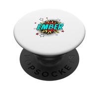 Funny Personalized Name Comic Pop Art Superhero Ember PopSockets Adhesive PopGrip