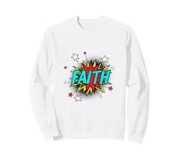 Funny Personalized Name Comic Pop Art Superhero Faith Sweatshirt