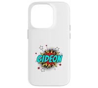 Funny Personalized Name Comic Pop Art Superhero Gideon Case for iPhone 14 Pro