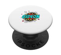 Funny Personalized Name Comic Pop Art Superhero Gideon PopSockets Adhesive PopGrip