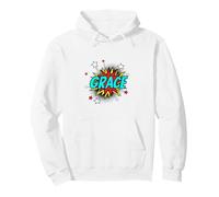 Funny Personalized Name Comic Pop Art Superhero Grace Pullover Hoodie