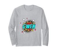 Funny Personalized Name Comic Pop Art Superhero Gwen Long Sleeve T-Shirt