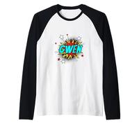 Funny Personalized Name Comic Pop Art Superhero Gwen Raglan Baseball Tee