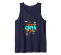 Funny Personalized Name Comic Pop Art Superhero Gwen Tank Top
