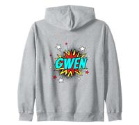 Funny Personalized Name Comic Pop Art Superhero Gwen Zip Hoodie
