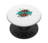 Funny Personalized Name Comic Pop Art Superhero Justice PopSockets Adhesive PopGrip