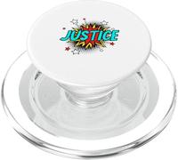 Funny Personalized Name Comic Pop Art Superhero Justice PopSockets PopGrip for MagSafe