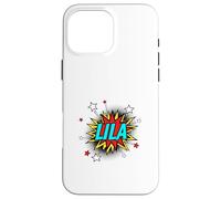Funny Personalized Name Comic Pop Art Superhero Lila Case for iPhone 16 Pro Max
