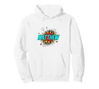 Funny Personalized Name Comic Pop Art Superhero Matthew Pullover Hoodie