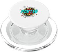 Funny Personalized Name Comic Pop Art Superhero Porter PopSockets PopGrip for MagSafe