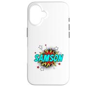 Funny Personalized Name Comic Pop Art Superhero Samson Case for iPhone 16