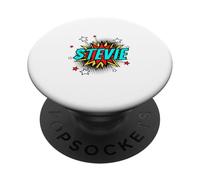 Funny Personalized Name Comic Pop Art Superhero Stevie PopSockets Adhesive PopGrip
