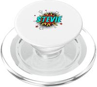 Funny Personalized Name Comic Pop Art Superhero Stevie PopSockets PopGrip for MagSafe