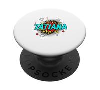 Funny Personalized Name Comic Pop Art Superhero Tatiana PopSockets Adhesive PopGrip