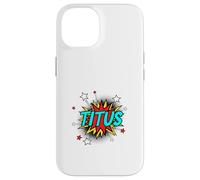 Funny Personalized Name Comic Pop Art Superhero Titus Case for iPhone 14