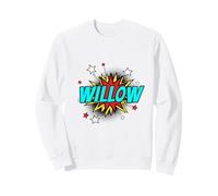 Funny Personalized Name Comic Pop Art Superhero Willow Sweatshirt