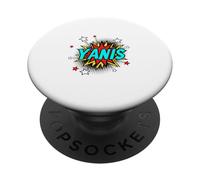 Funny Personalized Name Comic Pop Art Superhero Yanis PopSockets Adhesive PopGrip