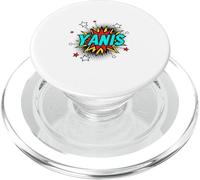Funny Personalized Name Comic Pop Art Superhero Yanis PopSockets PopGrip for MagSafe