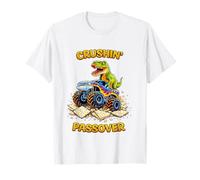 Funny Pesach Crushin' Passover Dinosaur Monster Truck Matzah T-Shirt
