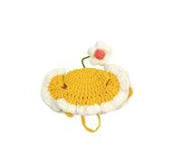 Funny pet costumes in various sizes, washable, stylish headbands in multiple styles, suitable for cats and dogs, parties(Yellow pink,S)