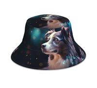 Funny Pet Dogs Printed Double-Sided Fisherman hat, Unisex Outdoor Mountaineering Sun hat, Foldable Travel Beach Fishing Sun hat