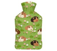 Funny Pet Guinea Pig Cavy Rubber Water Bottle with Soft Plush Cover Injection Hot Water Bag for Winter Hand Feet Cold Protection 1000ML