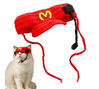 Funny Pet Hat, Cat Knitted Hat, Funny Waiter's Hat for Dogs and Cats, Cute Headwear for Pets, Puppies, Kittens, Cartoon Cosplay Pet Hat Headband for the