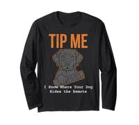 Funny Pet Sitter Tee Tip Me I Know Where Your Dog Hides It Long Sleeve T-Shirt