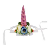 Funny Pet Unicorn Hat for Cat and Puppy Pink Cloth S Size