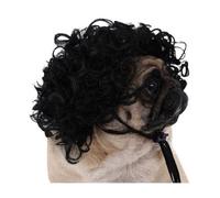 Funny Pet Wig Cute Bob Cut Afro Curly Designed For Cats Dogs | Soft synthetic pet wig with adjustable straps, perfect for parties and photoshoots Black
