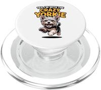 Funny Pet Yorkshire Terrier Dog Yes Im with the Crazy Yorkie PopSockets PopGrip for MagSafe