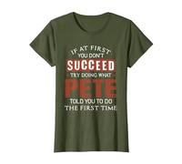 Funny Pete If at First You Don't Succeed Try Doing What Pete T-Shirt, Women, Olive Green, Small