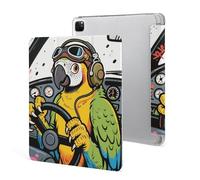 Funny Pets Case for iPad Pro 12.9 Inch 2022/2021/2020(6th/5th/4th Gen) Trifold Stand with Pencil Holder, Soft Silicone Shockproof Protective Cover, Slim Lightweight