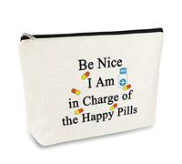 Funny Pharmacist Gifts Pharmacy Technician Makeup Bag Appreciation Thank You Gift for Pharmacist Med School Graduation Gift Cosmetic Bag RX Gift Christmas Birthday Gift for Pharmacist Pharmacy Tech
