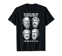 Funny Philosophy Socrates Aurelius Aristotle Plato Masses Value Graphic T-Shirt