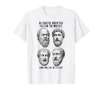Funny Philosophy Socrates Aurelius Aristotle Plato Masses Value Graphic T-Shirt