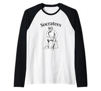 Funny Philosophy Word Play Socrates Sunglasses Raglan Baseball Tee