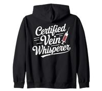 Funny Phlebotomist Vein Whisperer Blood Draw Tech Zip Hoodie