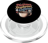 Funny Phonemes Graphemes Caffeine Linguistics Humor Saying PopSockets PopGrip for MagSafe