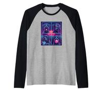 Funny Photo Booth Meme Giant Schnauzer Dog Raglan Baseball Tee